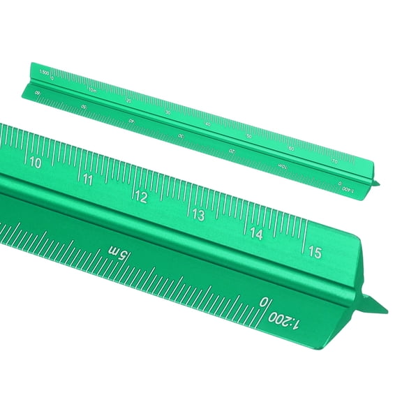 Uxcell Architectural Scale Ruler 7 Inch Metric Aluminum Alloy Triangular Drafting Ruler, Blue