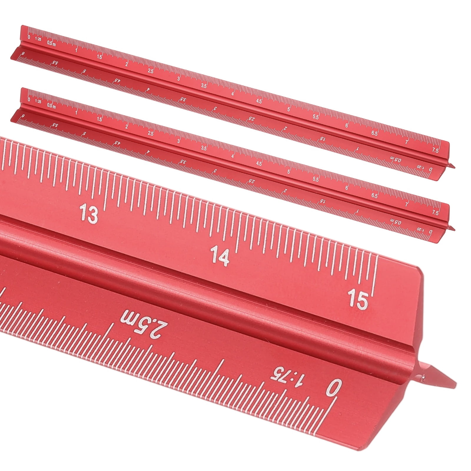 Uxcell Architectural Scale Ruler 7 Inch Metric Aluminum Alloy Triangular Drafting Ruler, Blue