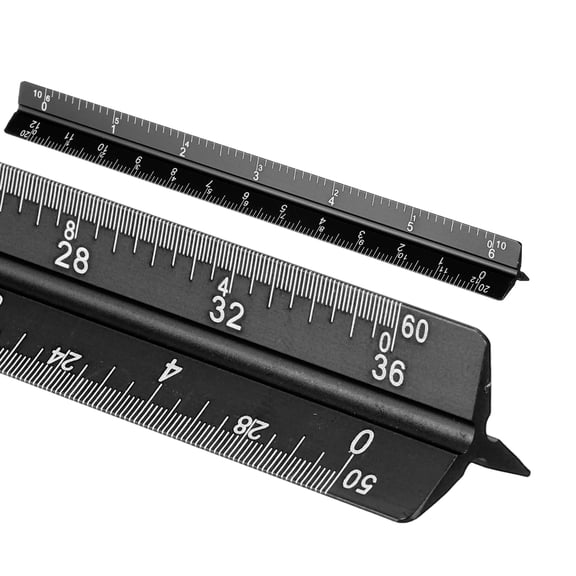 Uxcell Architectural Scale Ruler 7 Inch Metric Aluminum Alloy Triangular Drafting Ruler, Blue
