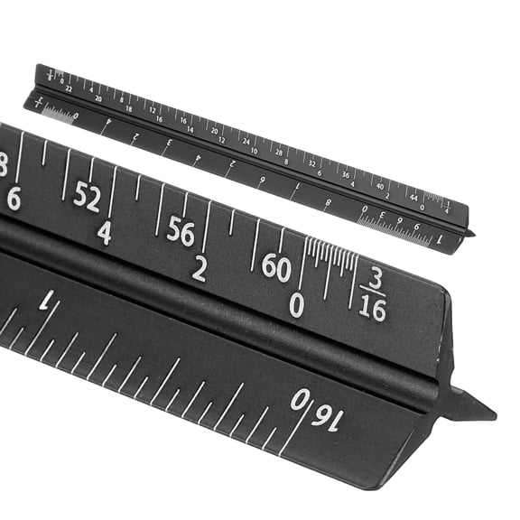 Uxcell Architectural Scale Ruler 7 Inch Metric Aluminum Alloy Triangular Drafting Ruler, Blue