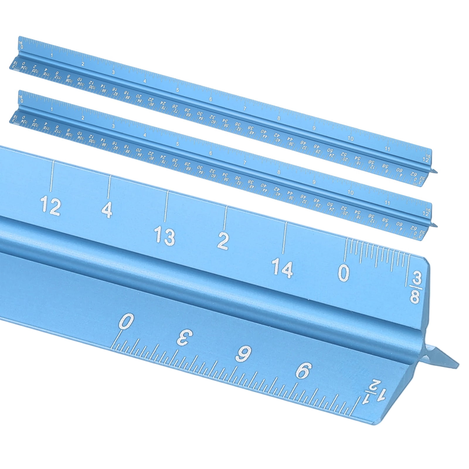 Uxcell Architectural Scale Ruler 7 Inch Metric Aluminum Alloy Triangular Drafting Ruler, Blue