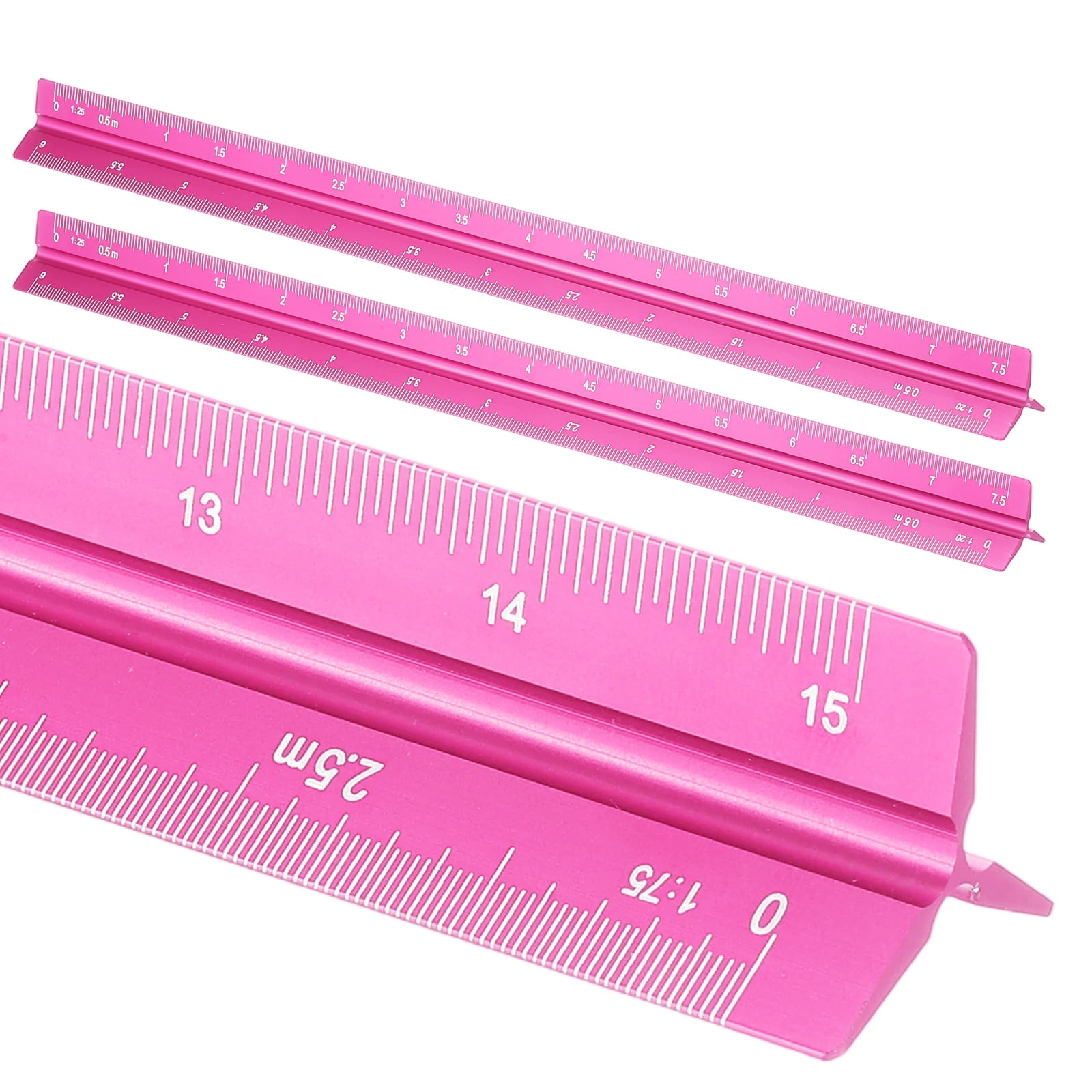 Uxcell Architectural Scale Ruler 7 Inch Metric Aluminum Alloy Triangular Drafting Ruler, Blue