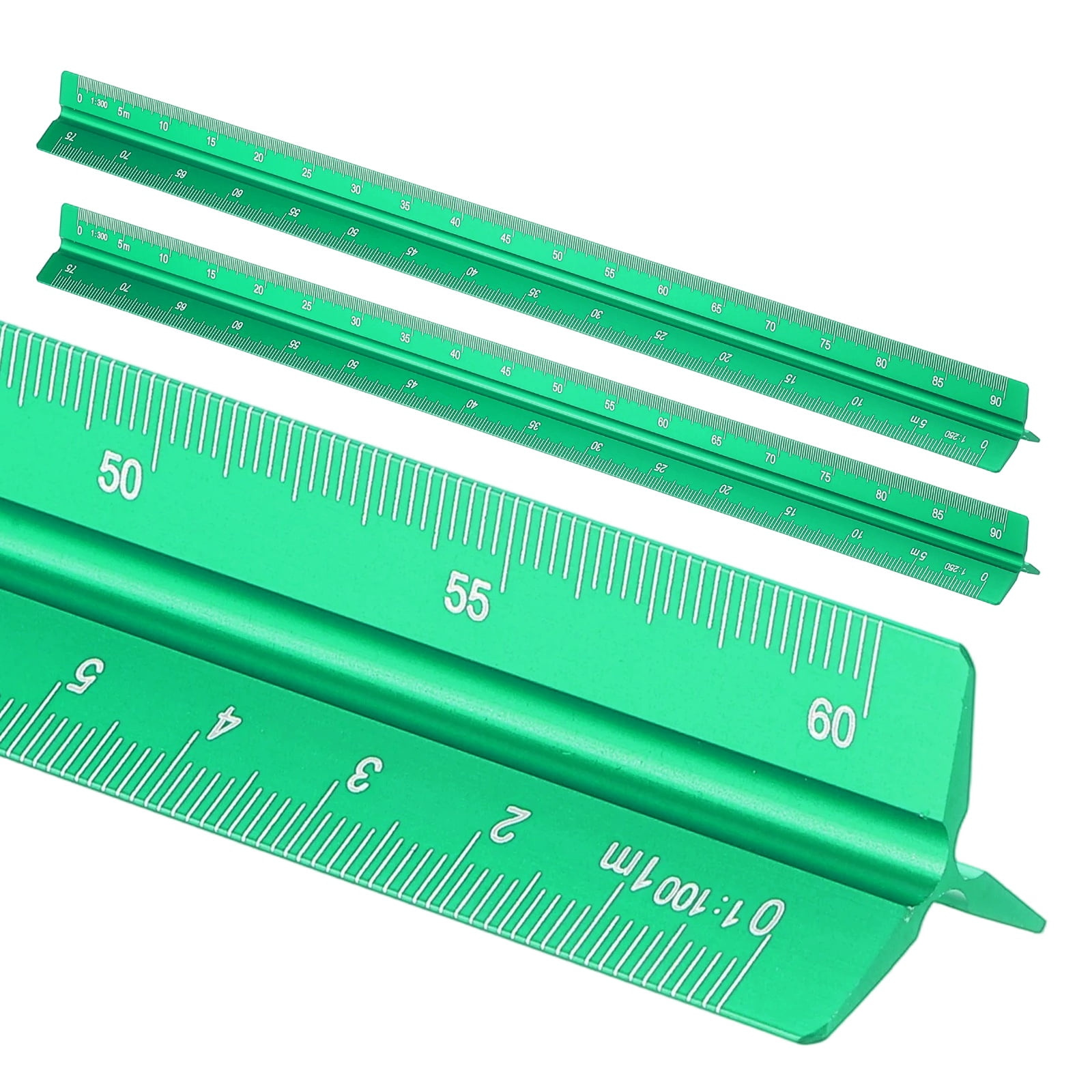 Uxcell Architectural Scale Ruler 7 Inch Metric Aluminum Alloy Triangular Drafting Ruler, Blue
