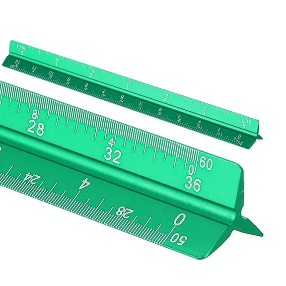 Uxcell Architectural Scale Ruler 7 Inch Metric Aluminum Alloy Triangular Drafting Ruler, Blue