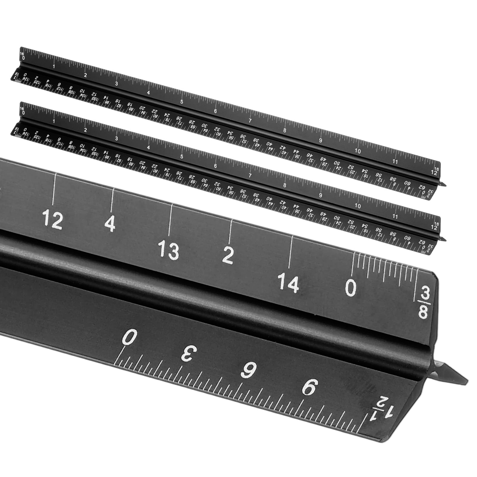 Uxcell Architectural Scale Ruler 7 Inch Metric Aluminum Alloy Triangular Drafting Ruler, Blue