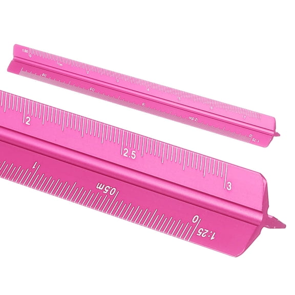 Uxcell Architectural Scale Ruler 7 Inch Metric Aluminum Alloy Triangular Drafting Ruler, Blue