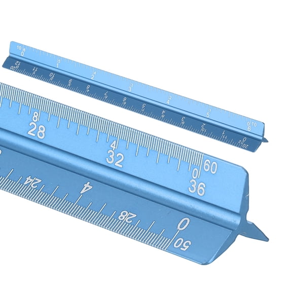 Uxcell Architectural Scale Ruler 7 Inch Metric Aluminum Alloy Triangular Drafting Ruler, Blue