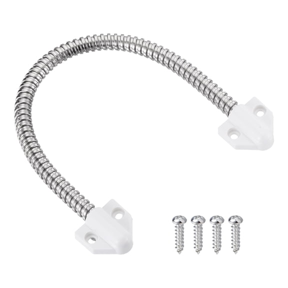 Uxcell Armored Door Loop Wire Protection (12"L 1/4" ID, White)(1Pcs), Door Wire Conduit Power Transfer Armored Cable Wire Sleeve Protector with Plastic Ends, Suit for - Access System