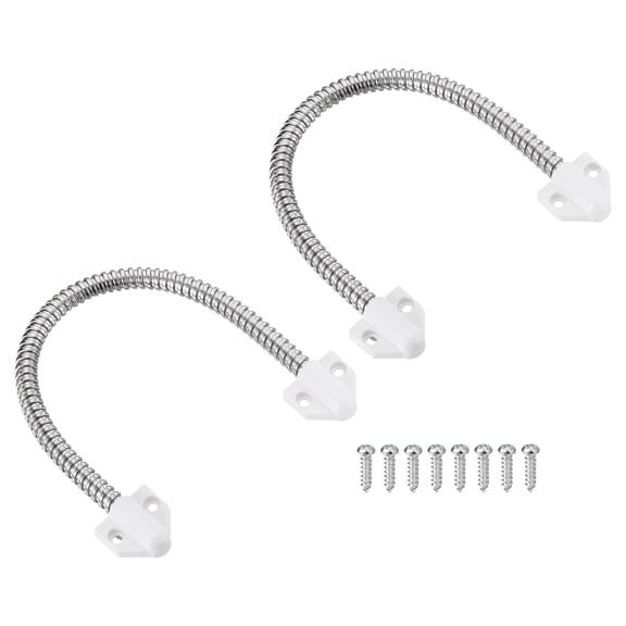 Uxcell Armored Door Loop Wire Protection (12"L 1/4" ID, White)(2Pcs), Door Wire Conduit Power Transfer Armored Cable Wire Sleeve Protector with Plastic Ends, Suit for - Access System