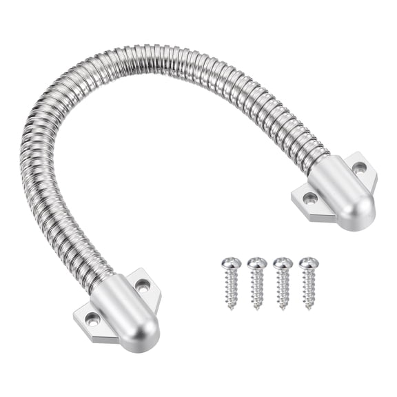 Uxcell Armored Door Loop Wire Protection (16"L 1/2" ID, Silver)(1Pcs), Door Wire Conduit Power Transfer Armored Cable Wire Sleeve Protector with Plastic Ends, Suit for - Access System