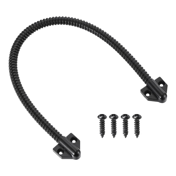 Uxcell Armored Door Loop Wire Protection (16"L 1/4" ID, Black)(1Pcs), Door Wire Conduit Power Transfer Armored Cable Wire Sleeve Protector with Metal Ends, Suit for - Access System