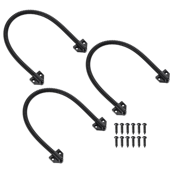Uxcell Armored Door Loop Wire Protection (16"L 1/4" ID, Black)(3Pcs), Door Wire Conduit Power Transfer Armored Cable Wire Sleeve Protector with Plastic Ends, Suit for - Access System