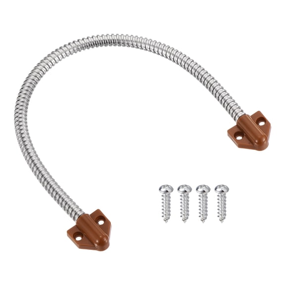 Uxcell Armored Door Loop Wire Protection (16"L 1/4" ID, Brown)(1Pcs), Door Wire Conduit Power Transfer Armored Cable Wire Sleeve Protector with Plastic Ends, Suit for - Access System
