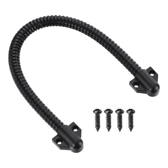 Uxcell Armored Door Loop Wire Protection (16"L 3/8" ID, Black)(1Pcs), Door Wire Conduit Power Transfer Armored Cable Wire Sleeve Protector with Plastic Ends, Suit for - Access System