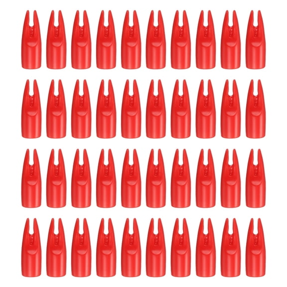 Uxcell Arrow Nocks, 7mm Arrow Shaft Plastic Nocks Archery Accessories 60 Pcs & Red-Fitting For(Recurve/Compound/Traditional Bow/Hunting/Target Practice)