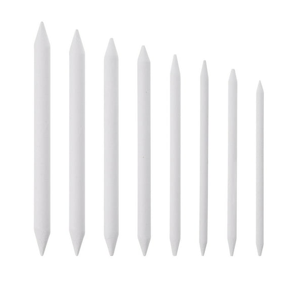 Uxcell Art Blenders, 8 Size Paper Art Blenders Blending Stump Sketch Art Drawing Pencil, White
