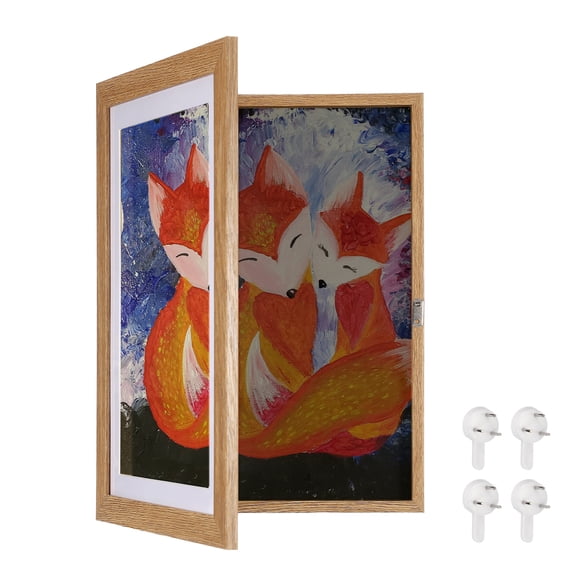 Uxcell Art Frames Front Opening, 8.3 x 11.7" Artwork Display Storage Frame Artwork Frames Changeable for Wall Holds Crafts Drawing Hanging Art Photos Home Office, Wood
