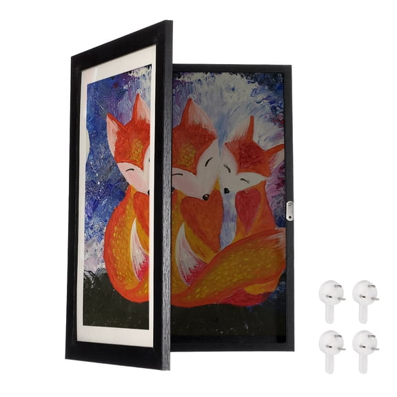 Uxcell Art Frames Front Opening, 8.3 x 11.7" Artwork Display Storage Frame Artwork Frames Changeable for Wall Holds Crafts Drawing Hanging Art Photos Home Office, Black