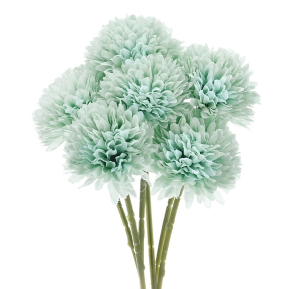 Uxcell Artificial Chrysanthemum Ball Flowers, Faux Hydrangea Silk Bouquets for Home/Wedding Autumn Blue