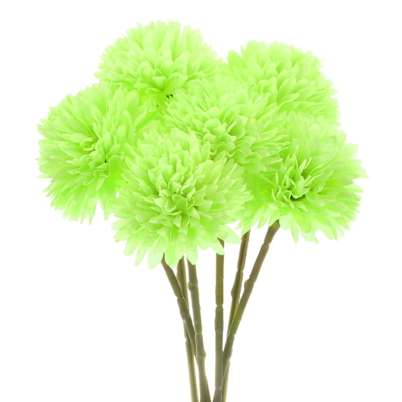 Uxcell Artificial Chrysanthemum Ball Flowers, Faux Hydrangea Silk Bouquets for Home/Wedding Light Green