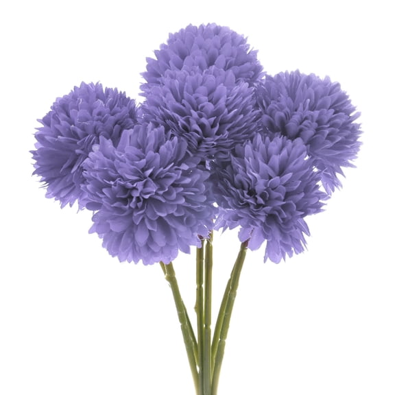 Uxcell Artificial Chrysanthemum Ball Flowers, Faux Hydrangea Silk Bouquets for Home/Wedding Purple