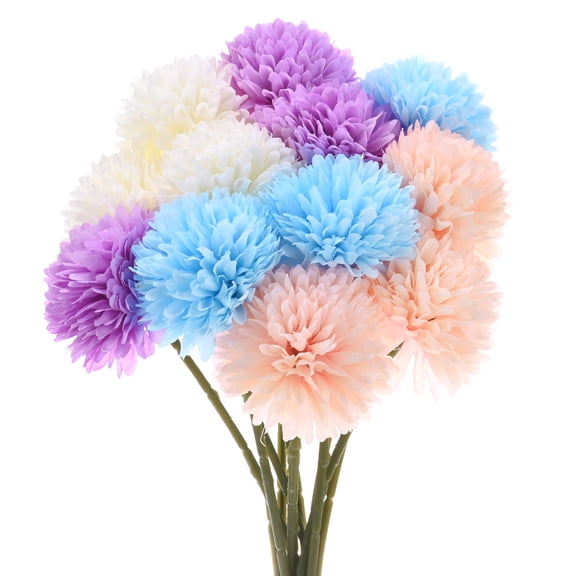 Uxcell Artificial Chrysanthemum Ball Flowers Faux Hydrangea Silk Cream White Champagne Pink Light Purple Light Blue