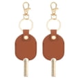 thumbnail image 1 of Uxcell Leather Key Sleeve 2Pcs Broken Car Key Loop Replacement Clasp for Women Brown, 1 of 5
