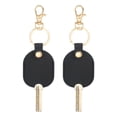 thumbnail image 1 of Uxcell Leather Key Sleeve 2Pcs Broken Car Key Loop Replacement Clasp Women Black, 1 of 5