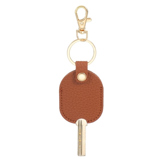Uxcell Leather Key Sleeve Broken Car Key Loop Replacement with Clasp for Women Brown