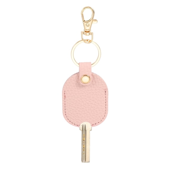 Uxcell Leather Key Sleeve Broken Car Key Loop Replacement with Clasp for Women Pink