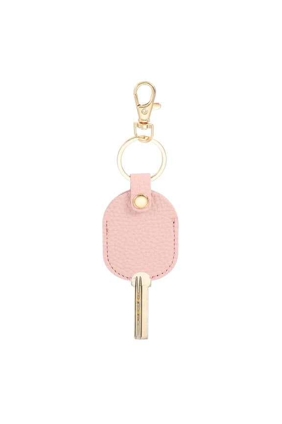 Leather Key Sleeve Broken Car Key Loop Replacement with Clasp for Women Pink