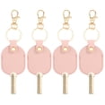 thumbnail image 1 of Uxcell Leather Key Sleeve 4Pcs Broken Car Key Loop Replacement Clasp for Women Pink, 1 of 5