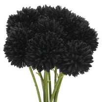 Uxcell Artificial Flower Heads Silk Chrysanthemum Ball Hydrangea Black Faux Flowers 10Pcs