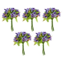 Uxcell Artificial Flower Stamen, Mini Berry Picks Bunch Fruit Floral Stamen for Craft DIY Wreaths Wedding, Purple 50 Pcs