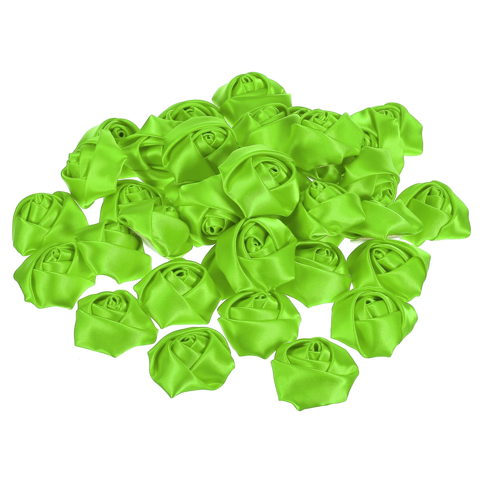 Fake Ribbon Uxcell Artificial Flowers Roses Heads Satin Ribbon Roses Fake Flowers ...