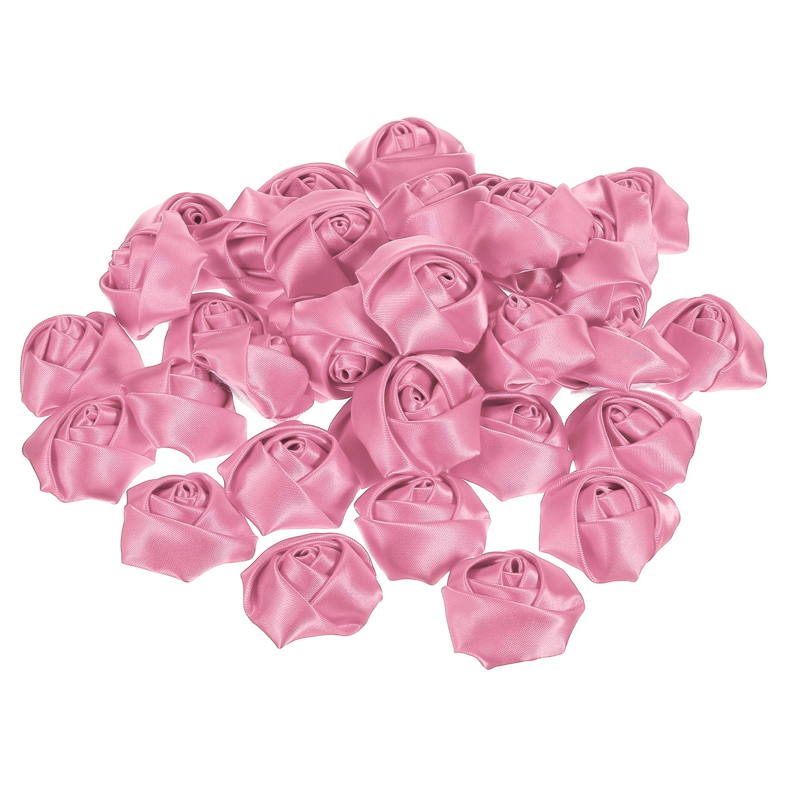 Uxcell Artificial Flowers Roses Heads Satin Ribbon Roses Fake Flowers ...