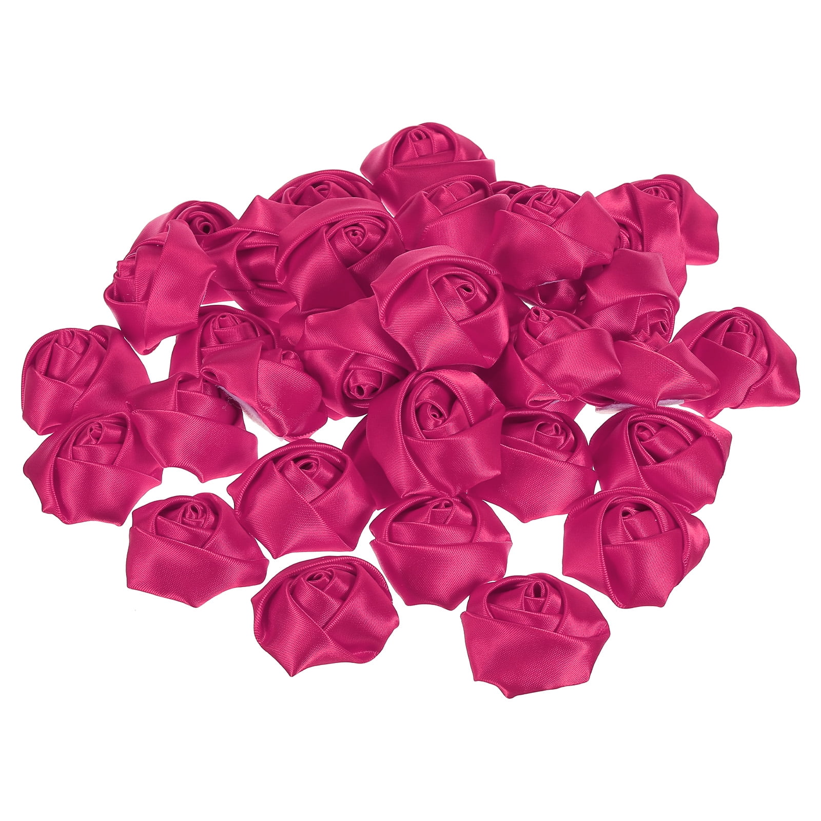 Fake Ribbon Uxcell Artificial Flowers Roses Heads Satin Ribbon Roses Fake Flowers ...