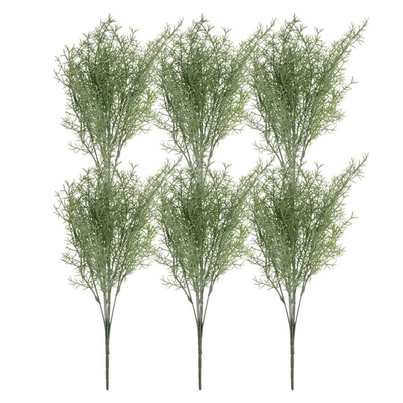 Uxcell Artificial Grass Plants Plastic Fake Tall Grass Greenery Shrubs Outdoor Green 14.6'' 6 Pcs