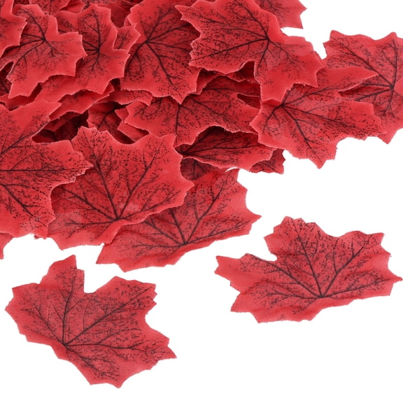 Uxcell Artificial Leaves, Fall Maple Autumn Fake Leaf Decoration, Red 400 Pcs