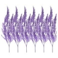 thumbnail image 1 of Uxcell Artificial Palm Leaves Plants Fake Fronds Faux Greenery for Home Party Wedding Decor, Purple 6 Stems, 1 of 5