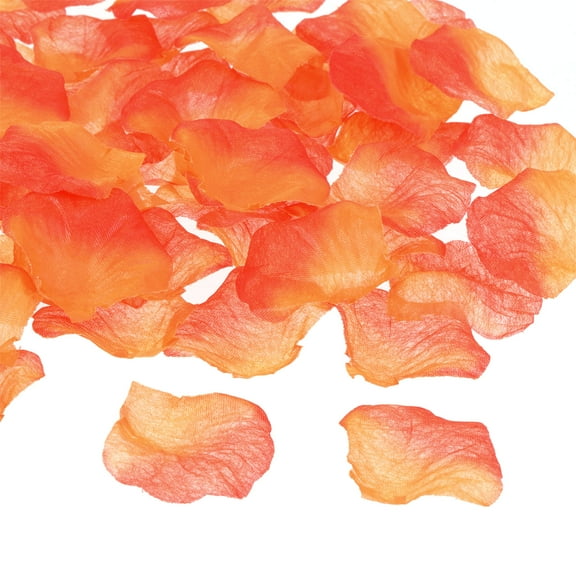 Uxcell Artificial Rose Petals Silk Flower Decoration Supplies for Wedding Decor, Gradient Orange 1200Pcs