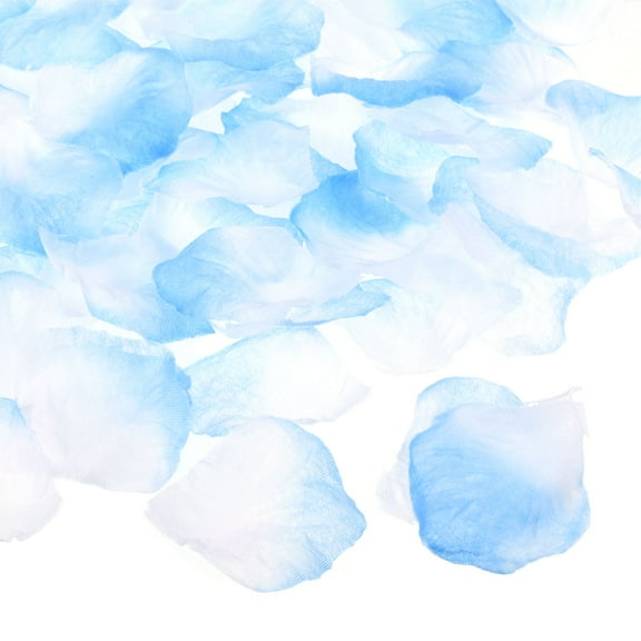 Uxcell Artificial Rose Petals Silk Flower Decoration Supplies for Wedding Decor, Light Blue White 2000Pcs