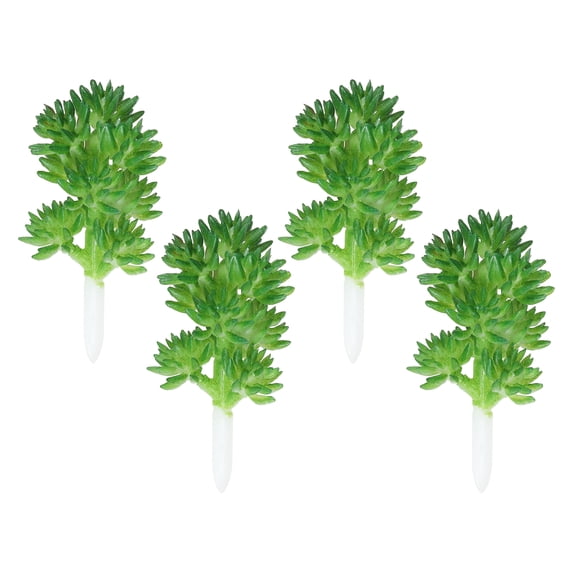 Uxcell Artificial Succulent Plants Fake Succulents Plant Unpotted Realistic Textured Succulents Dark Green 4 Pack