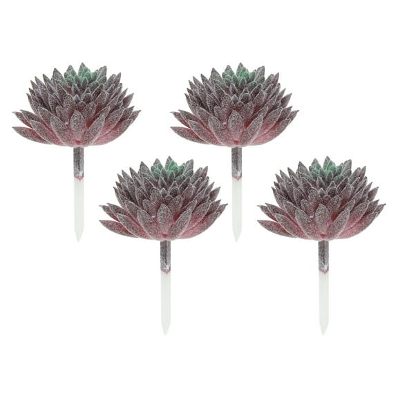 Uxcell Artificial Succulents Picks Unpotted Faux Succulent Small Fake Succulent Plants Burgundy 4 Pack