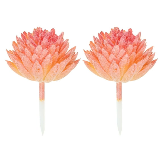 Uxcell Artificial Succulents Picks Unpotted Faux Succulent Small Fake Succulent Plants Orange 2 Pack