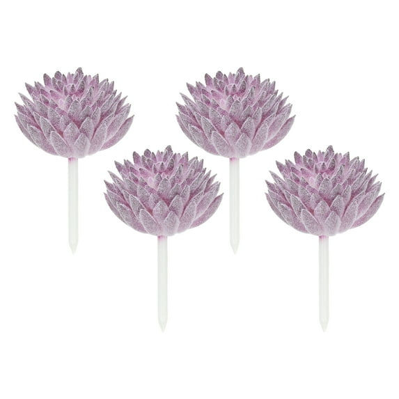 Uxcell Artificial Succulents Picks Unpotted Faux Succulent Small Fake Succulent Plants Purple 4 Pack