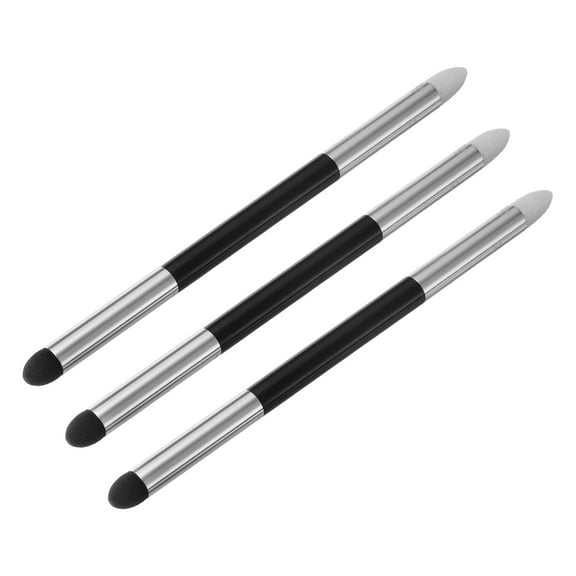Uxcell Artist Blending Sponge Pen, 3 Pcs Small Double Headed Rubbing Sketch Pen for Artist Lightening Highlight, Silver