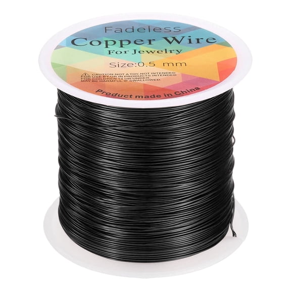 Uxcell Artistic Wire 203ft 24 Gauge Copper Craft Wrapping Wire, Black