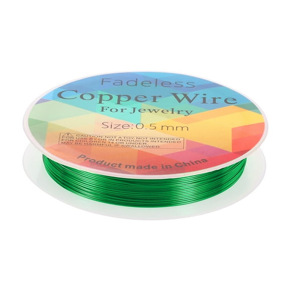 Uxcell Artistic Wire 20ft 24 Gauge Brass Craft Jewelry Wrapping Wire, Green