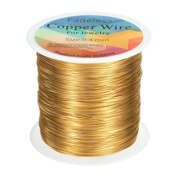 Uxcell Artistic Wire 328ft 26 Gauge Copper Craft Wrapping Wire, Bright Gold